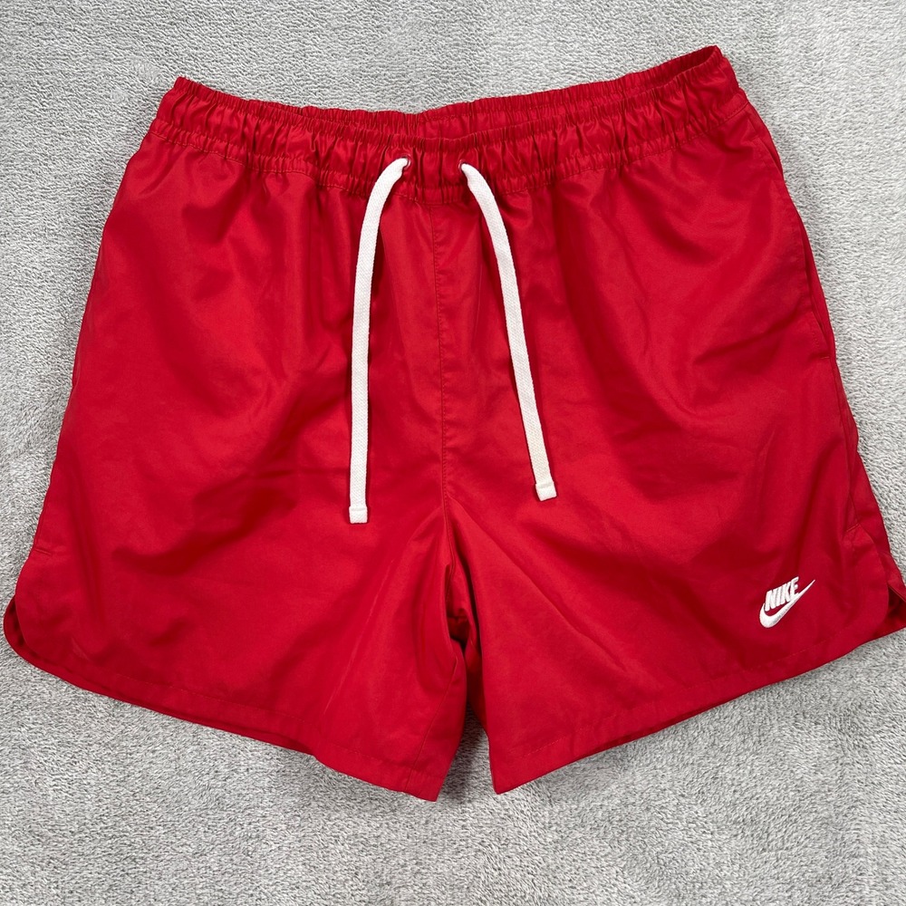 Nike Shorts Men Large Red Sportswear Essentials Woven Flow Athletic Mesh Lined